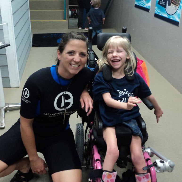 Cassidy-Rae an inspirational little girl visiting Clearwater Marine Aquarium