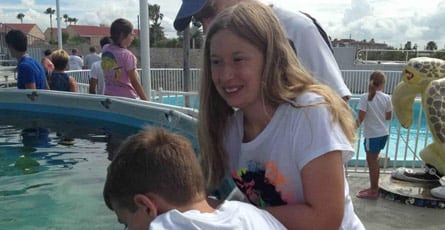 Claire Logue visiting Clearwater Marine Aquarium