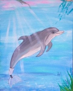 Painting of Winter the dolphin