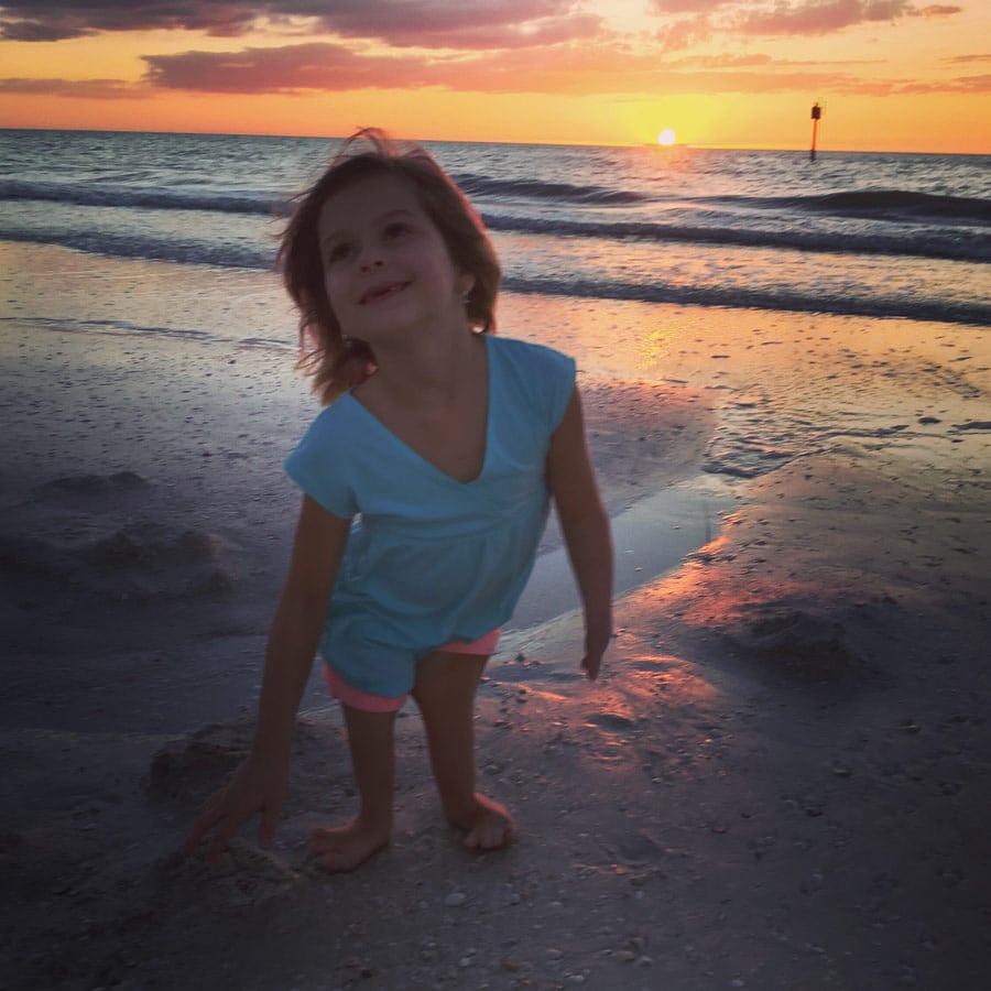 layla on the beach during sunset