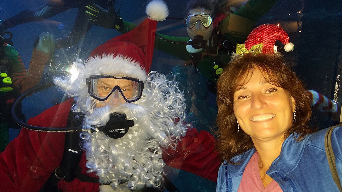 scuba santa with guest