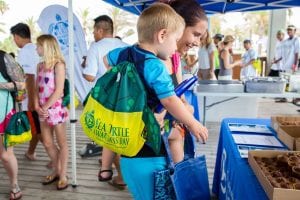 Family at sea turtle awareness day