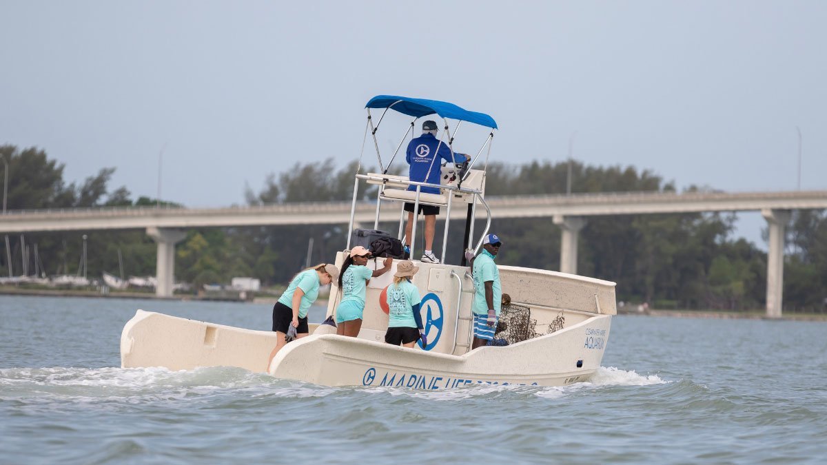 rescue boat team looking for ghost traps