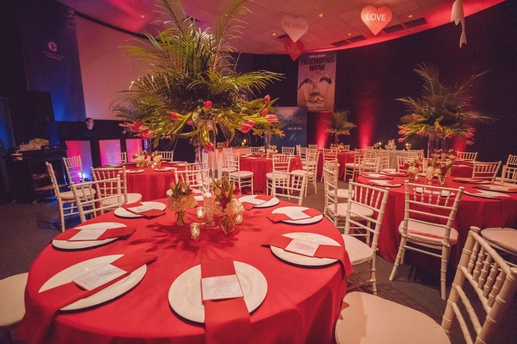 The Atlantis Auditorium Set Up For Valentines Day Event