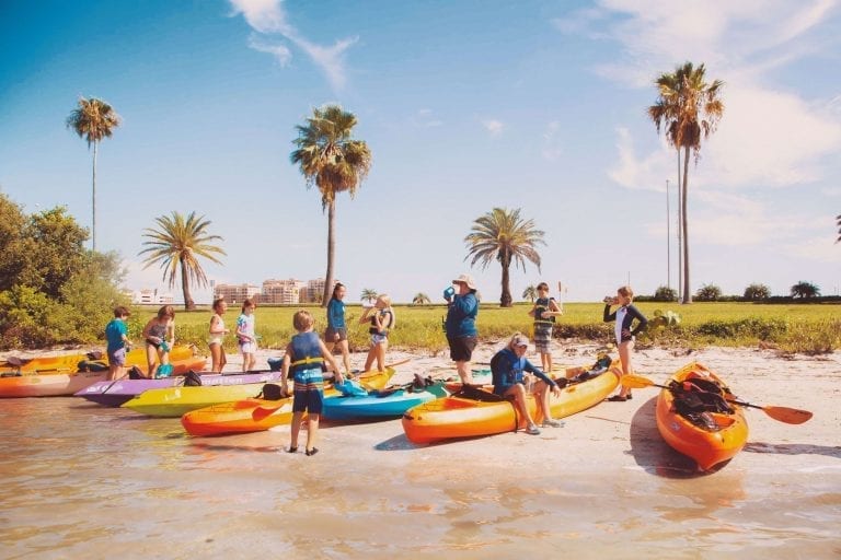 Group of Campers Ready to go Kayaking