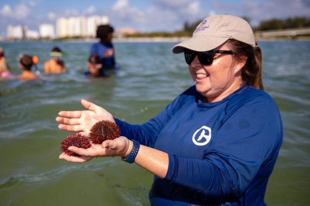 CMA Summer Camp Instructor Holding Sea Urchins
