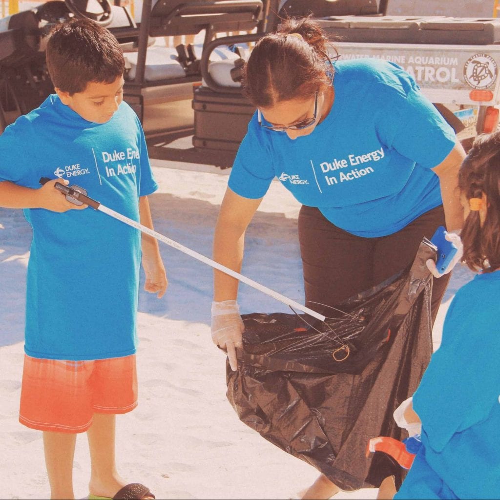 People Taking Part in Clearwater Beach Clean Up