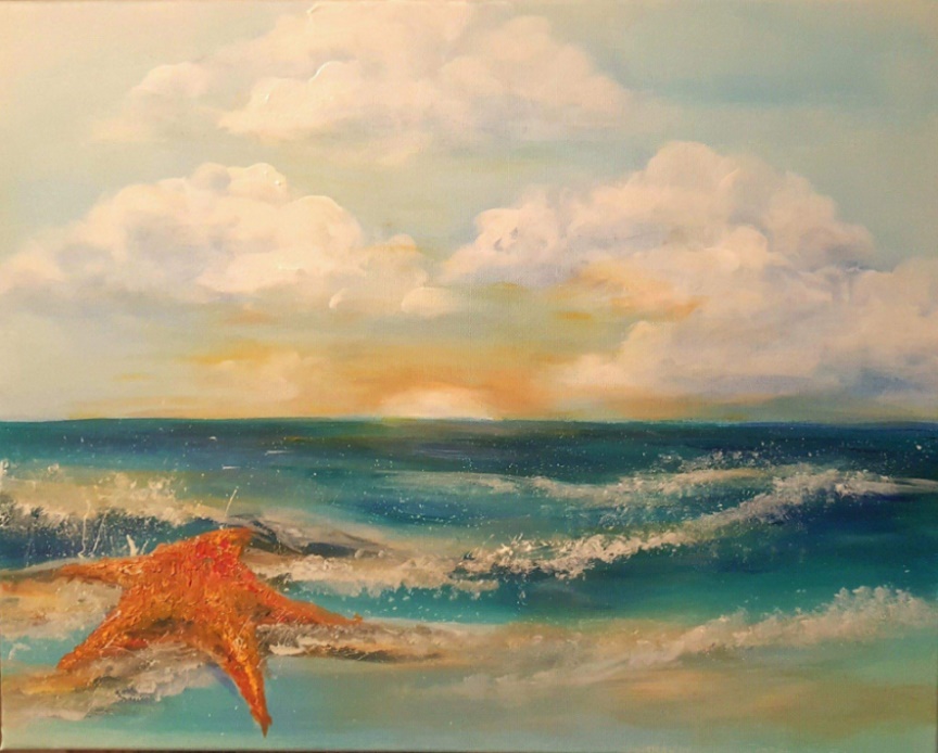 starfish on beach painting